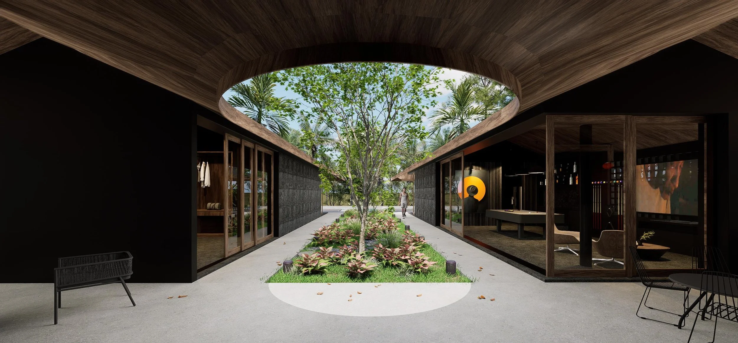 Project — arched passage with garden view