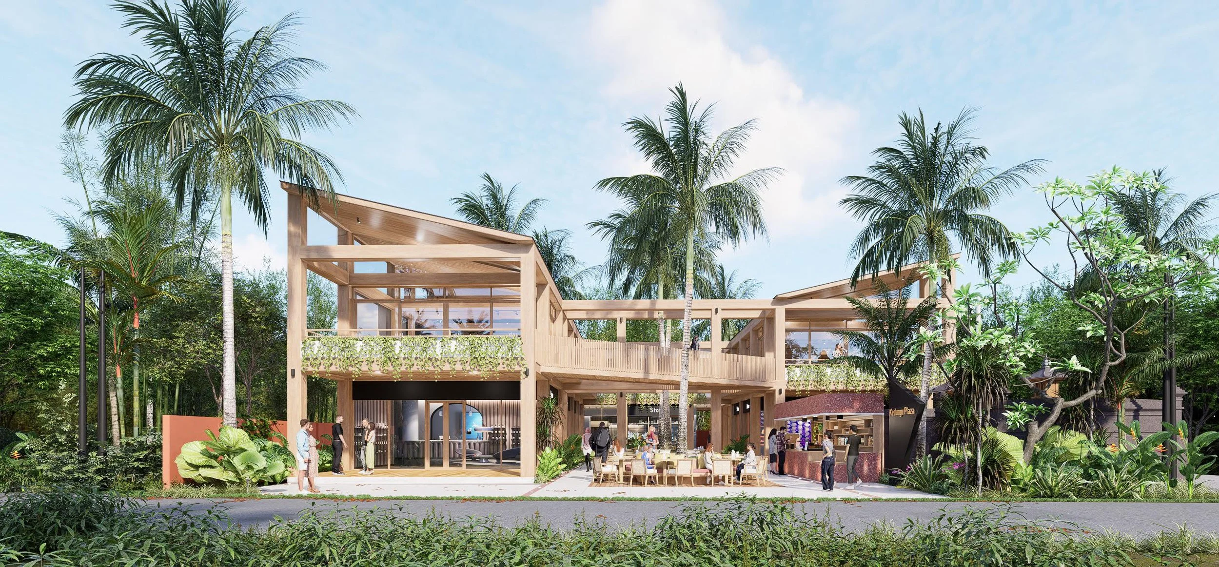 Project — street elevation with palms